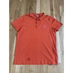 BMW Shirt Men's XL Extra Large Orange Polo Short Sleeve‎ Cotton Cars Logo